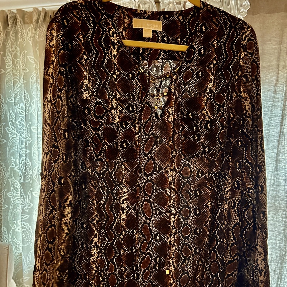 Michael Kors Top Blouse Snake Print